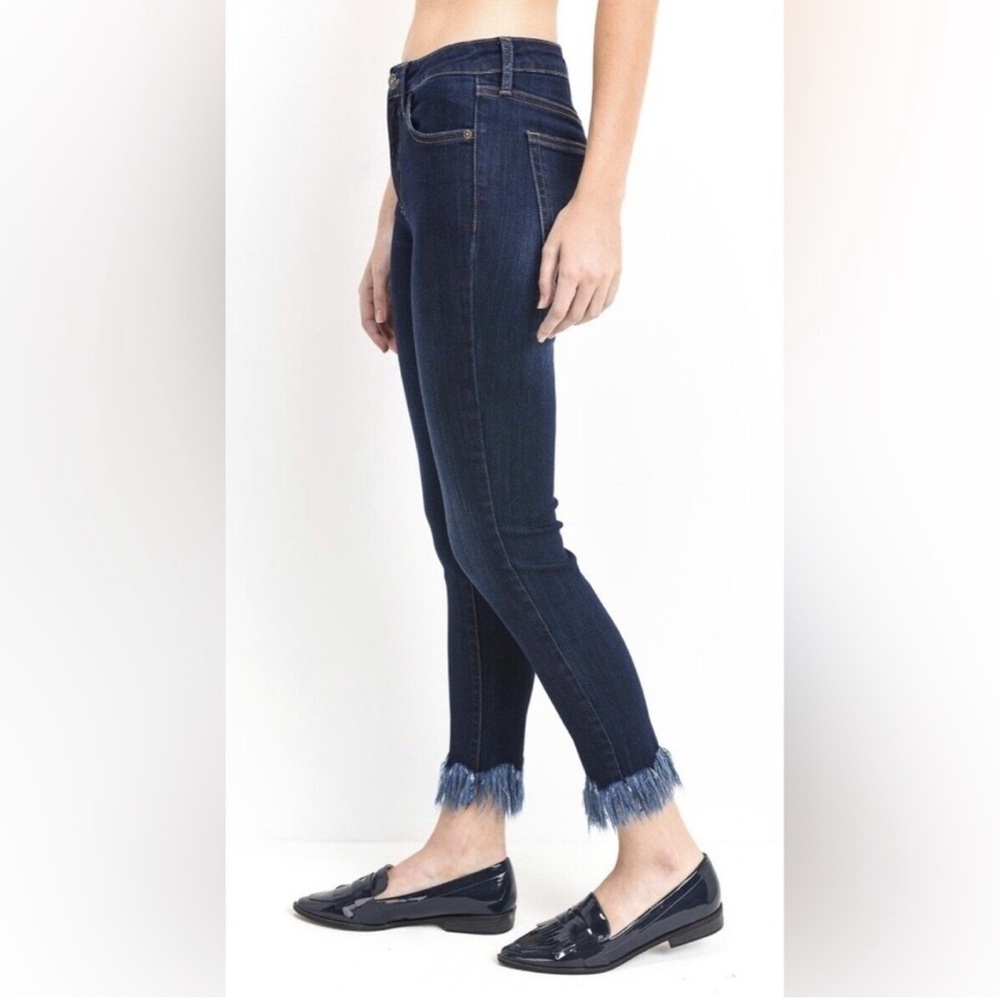Just Black Deep Blue Frayed Hem Jeans